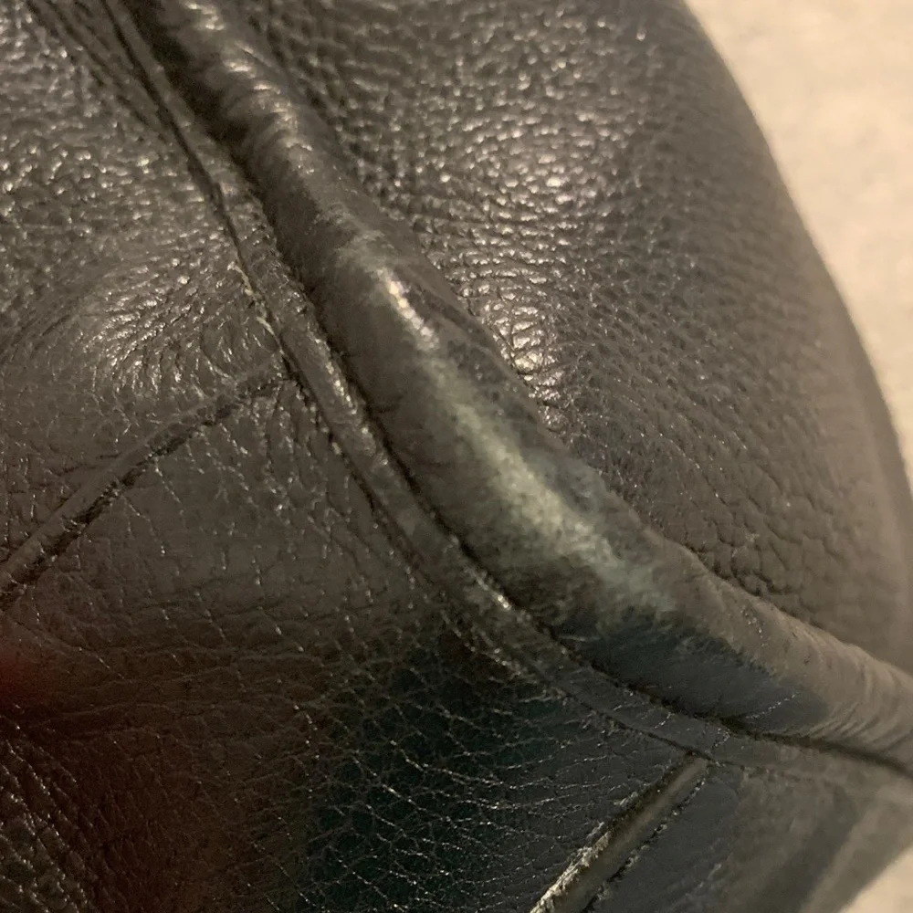 Tory Burch Black Pebbled Leather Satchel with Gold-Tone Logo Purse 👛 - Picture 14 of 17